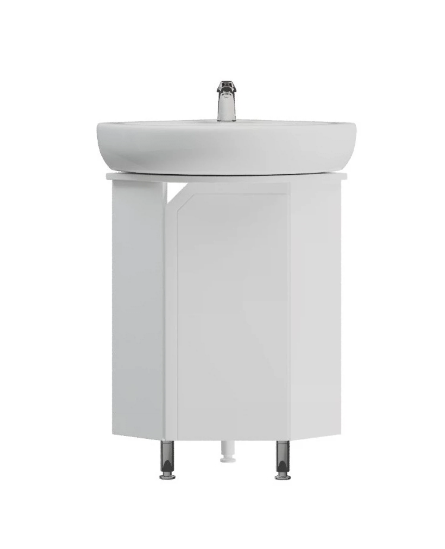 Изображение товара Угловая тумба под раковину Сириус 40 белая для ванной комнаты