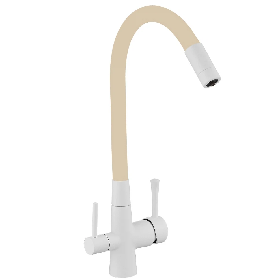 Изображение товара Savol S-L1806W-12: смеситель для кухни, белый, 18.6 см излив, керамический картридж