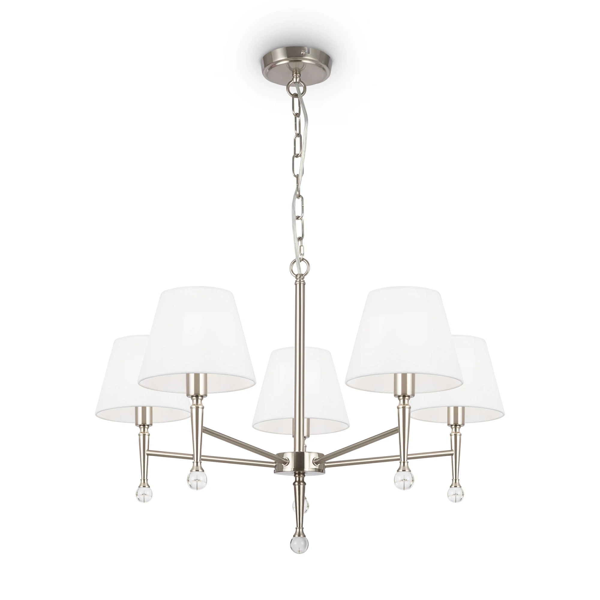 Изображение товара Люстра Freya Rosemary FR2190PL-05N из металла и текстиля с хрусталем, классический дизайн