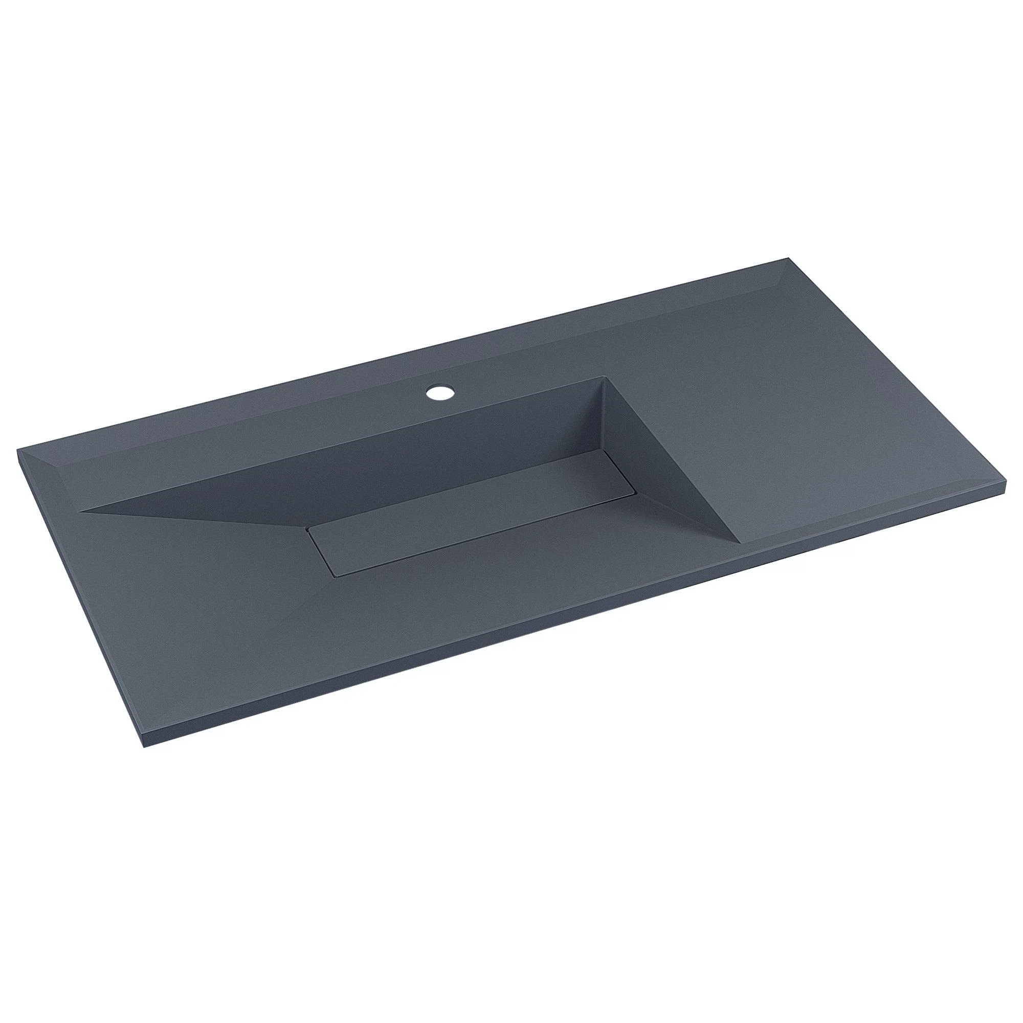Изображение товара Раковина для ванной комнаты Uperwood Lotus Quartz серая 100x50x13 см кварцевая