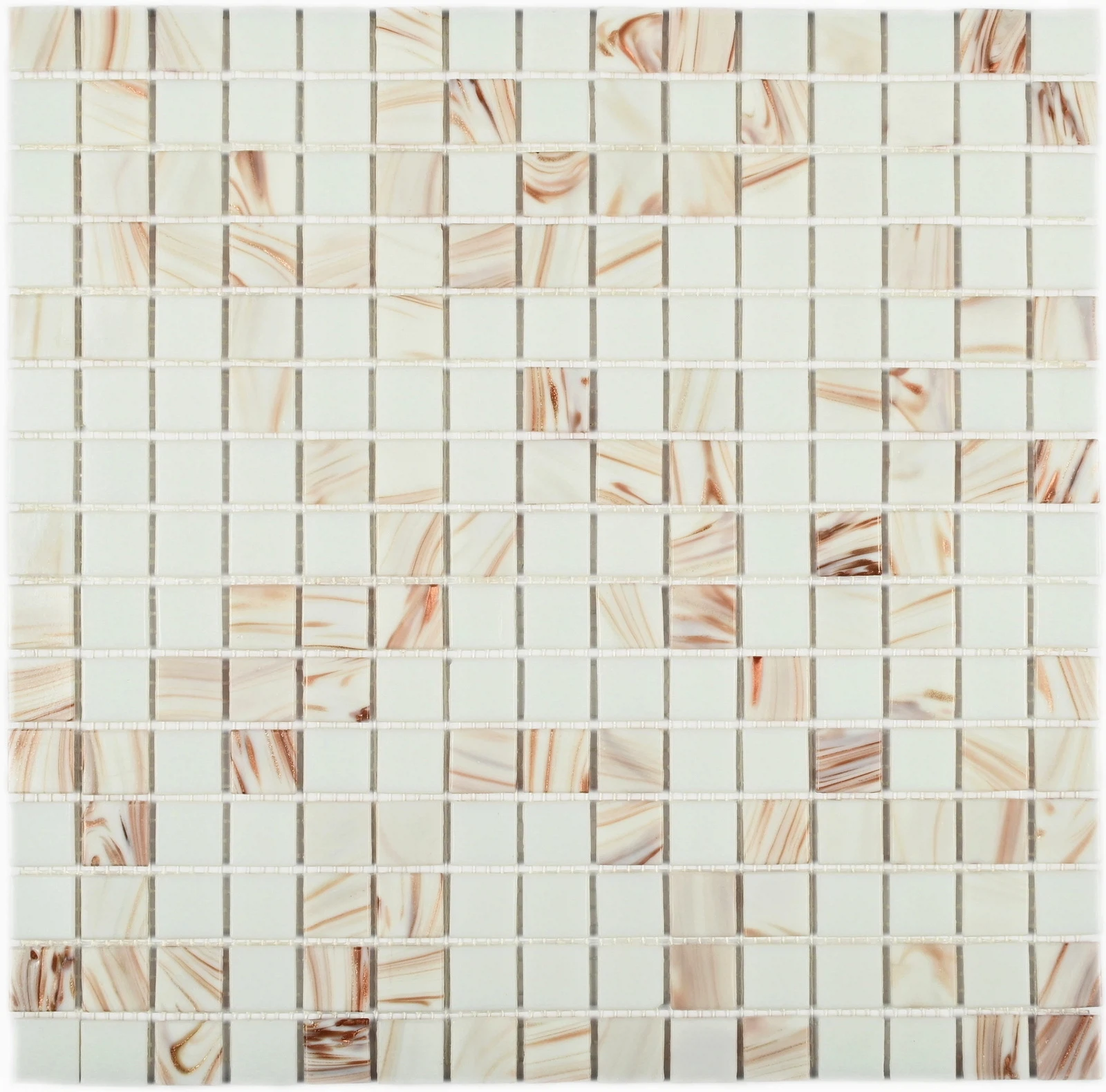 Изображение товара Мозаика стеклянная Diva 2x2 белая 32,7x32,7 см для стен