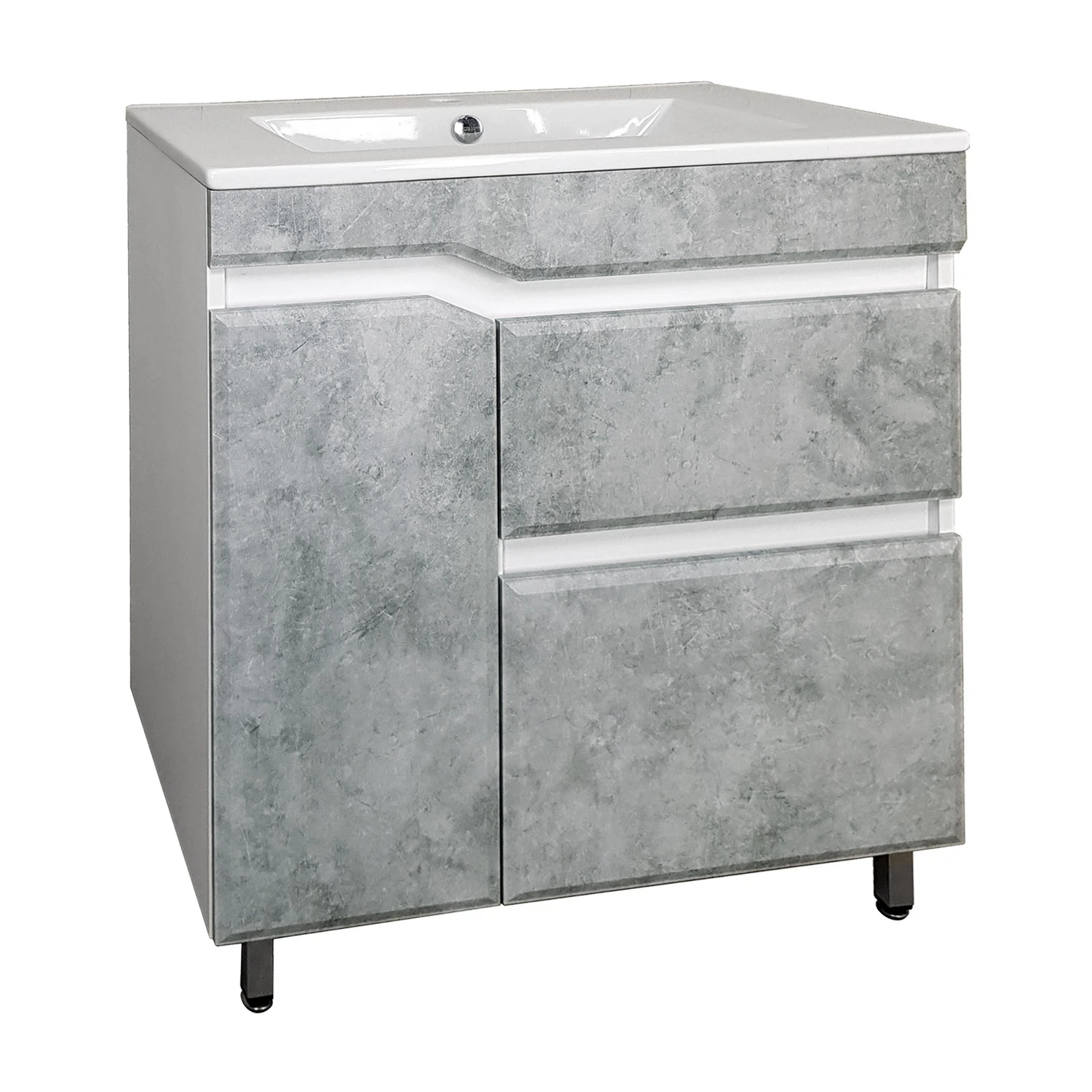 Изображение товара VELVET 75 тумба напольная под умывальник Quadro, серый камень TOPPUS 9711.015