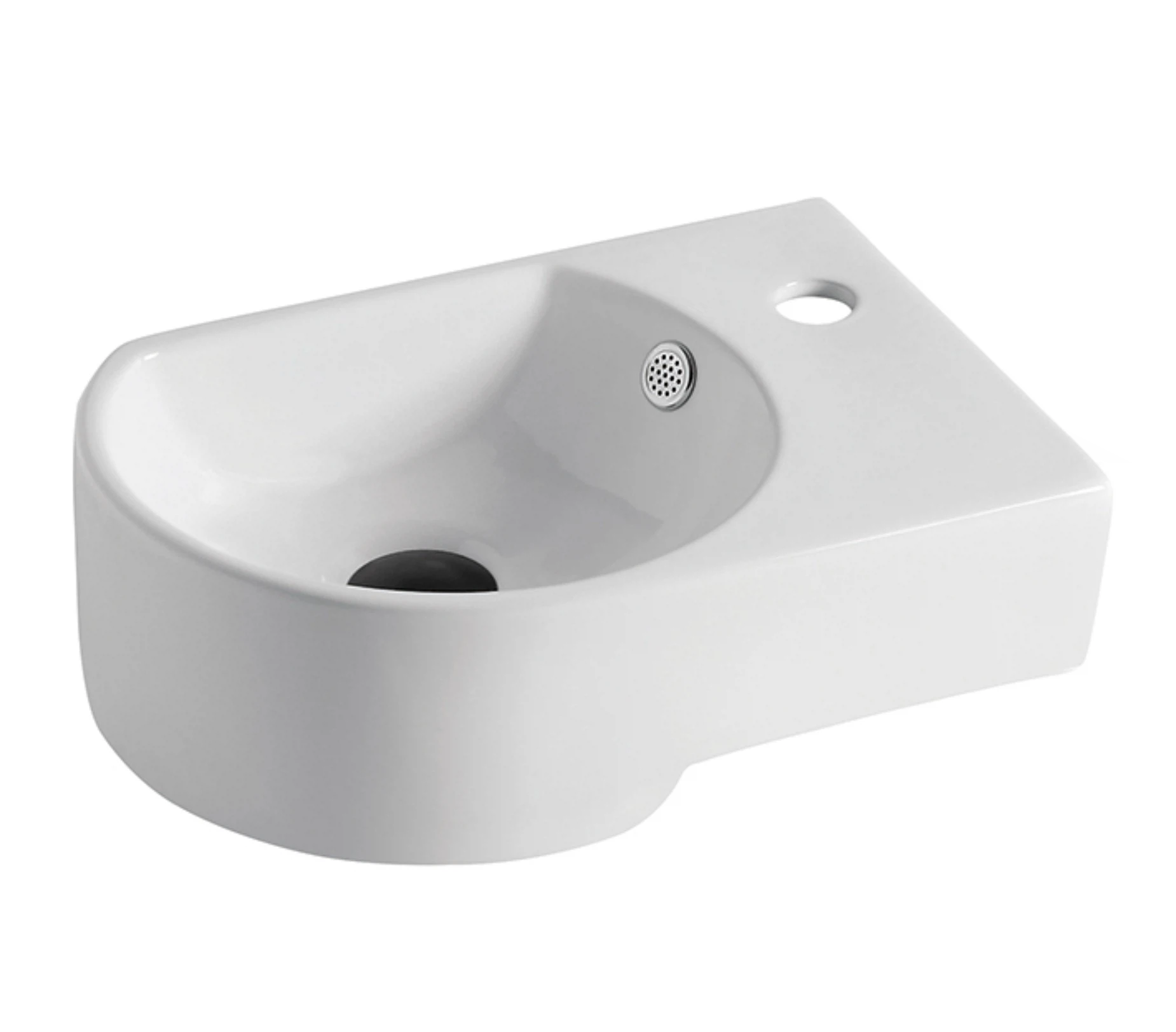 Изображение товара Умывальник Alcora Leo 41 левый белый фаянс подвесной 420 мм