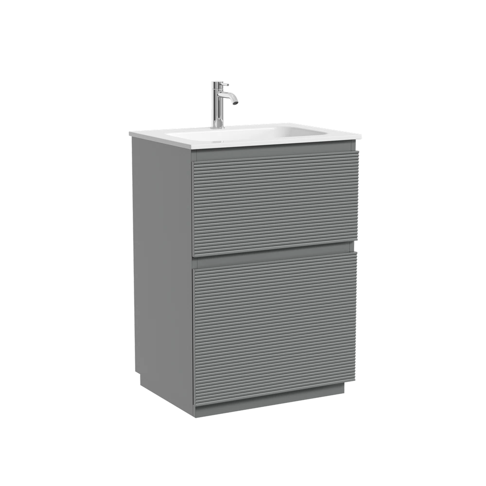 Изображение товара Тумба напольная SANCOS Folk Floor, 590х445х850, c двумя ящиками оснащенными доводчиками, Ergraut soft, арт.FL60FES