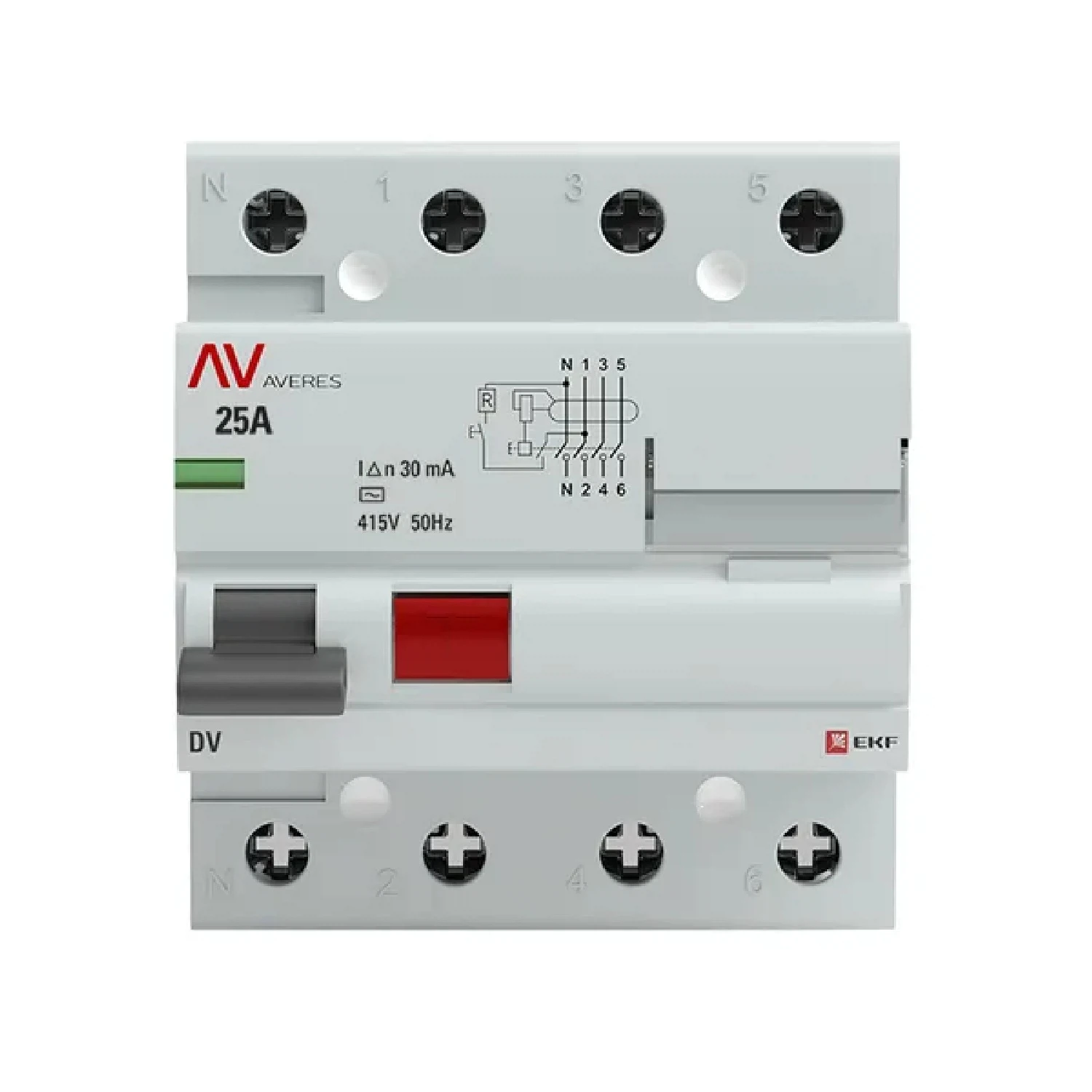 Изображение товара Устройство защитного отключения DV 4P 25А/30мА EKF AVERES для безопасной электросети