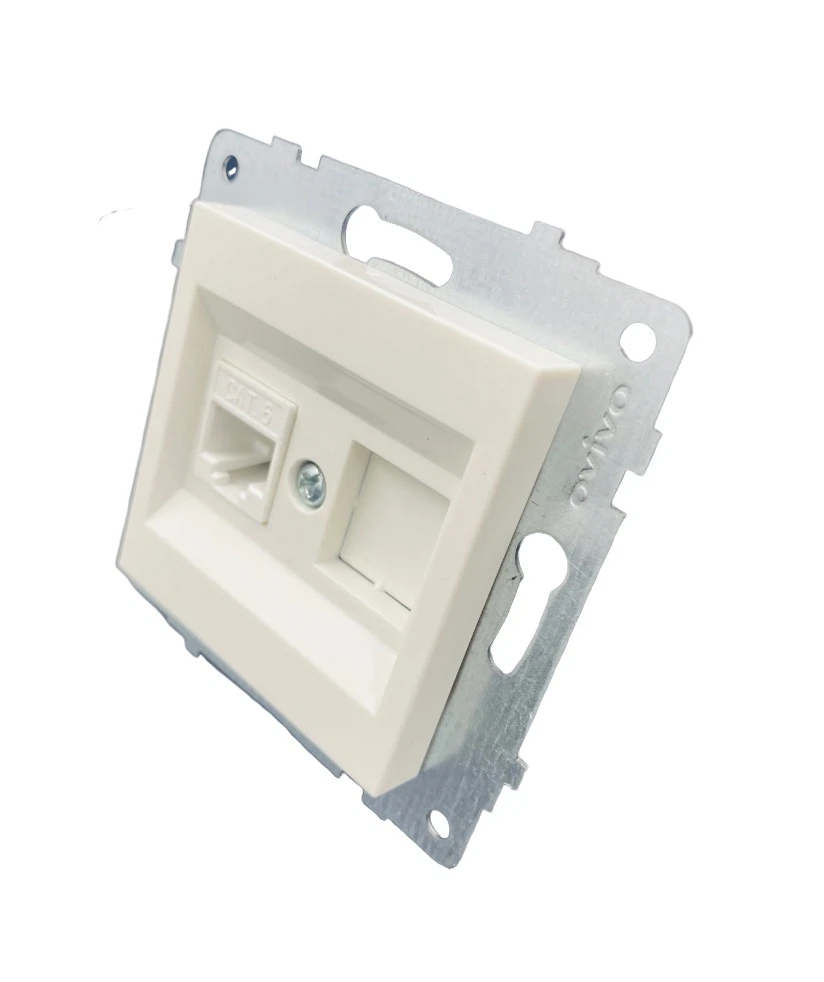 Изображение товара Розетка 1 пост компьютерная OVIVO Loft  CAT6 белый без рамки