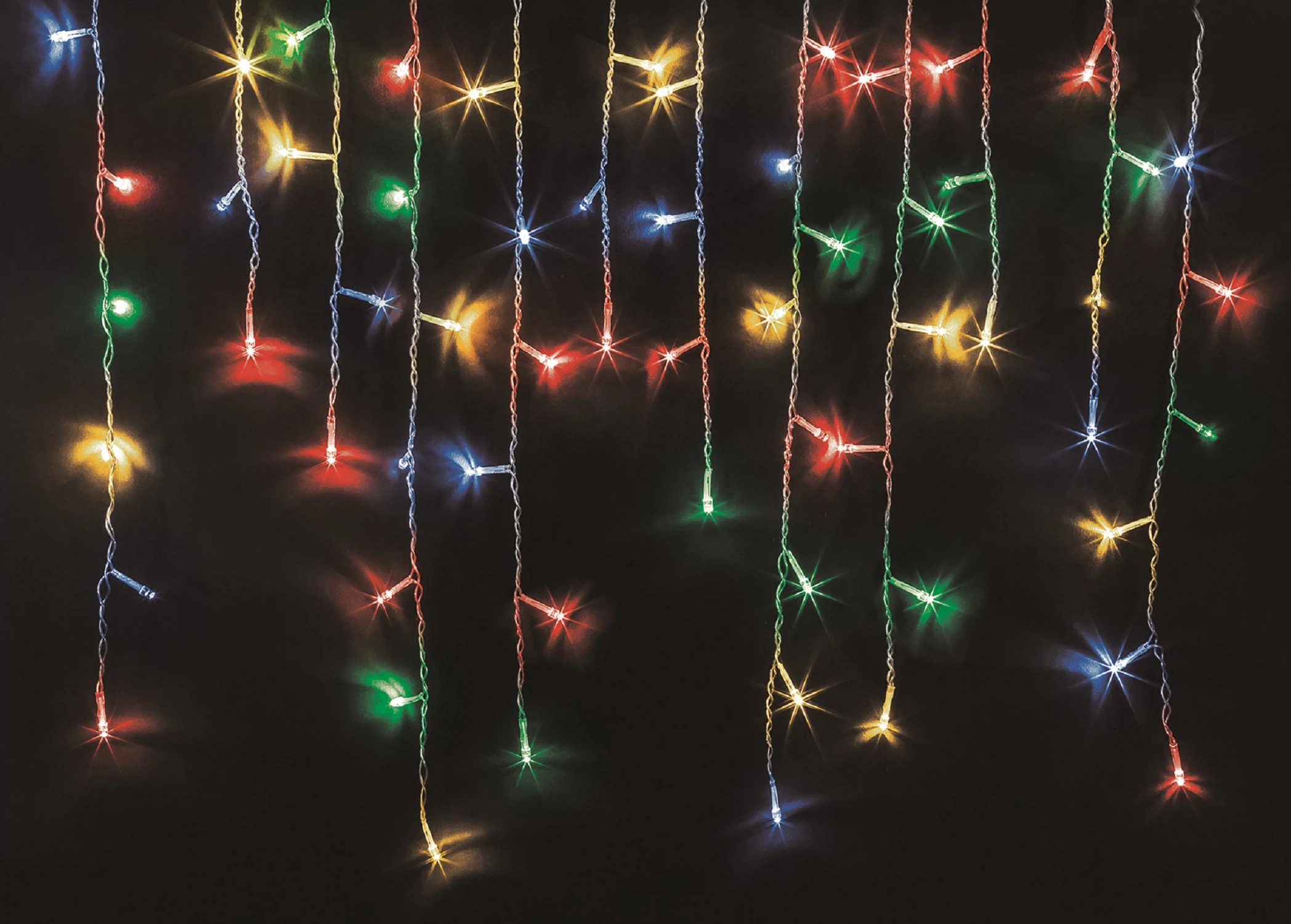 Изображение товара Гирлянда уличная Navigator 93 644 с эффектом искрящийся снег, 2 м, разноцветный свет