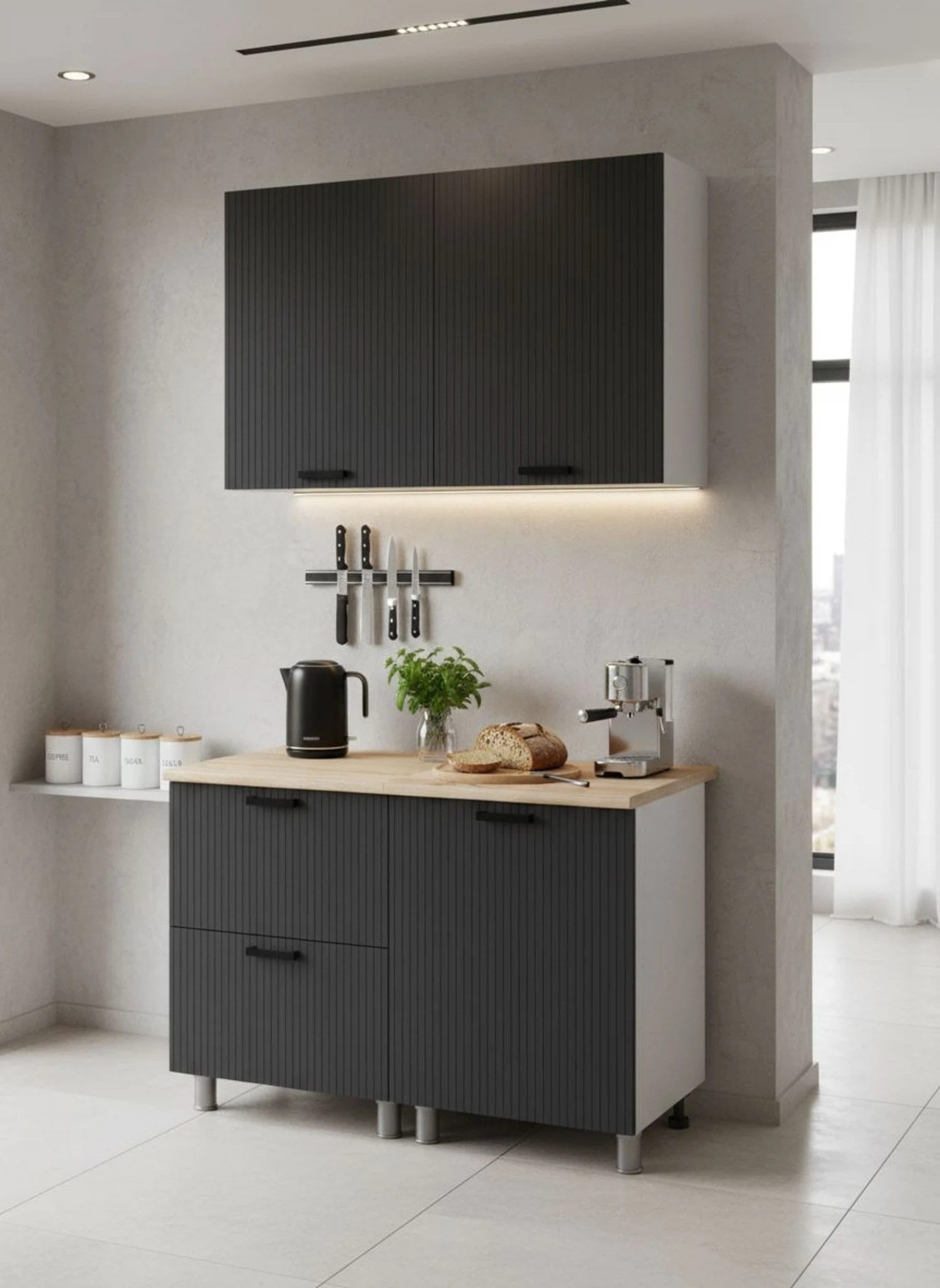 Изображение товара Кухня Арника Лотос 1,2м прямой кухонный гарнитур с фасадами МДФ