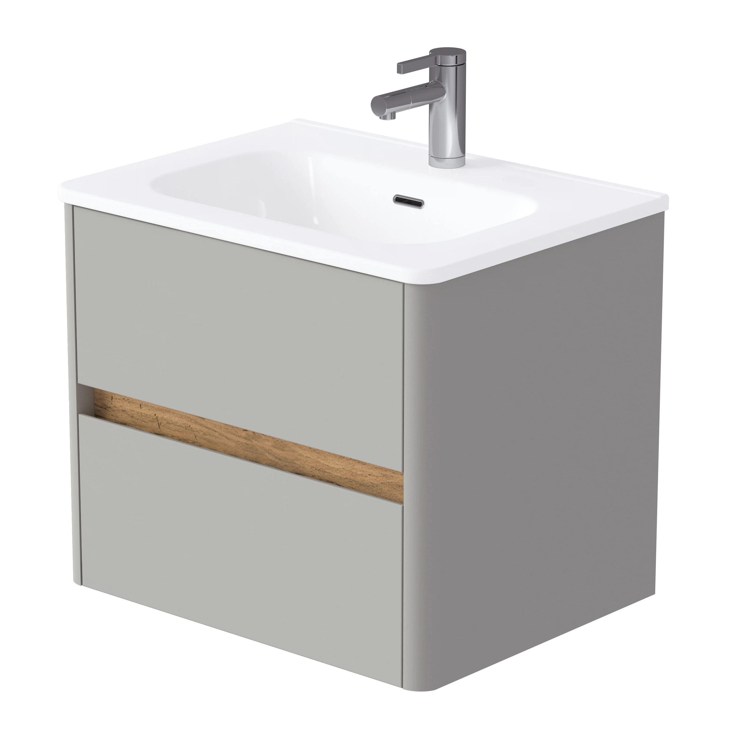 Изображение товара Тумба под раковину Mona 70П агатовый серый подвесная МДФ 700х453х500