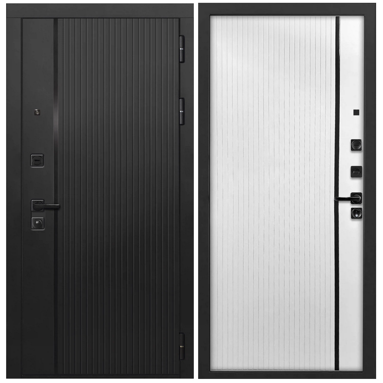 Изображение товара Входная дверь Дверипро L-45 860х2050 левая черный кварц с противосъемными штырями