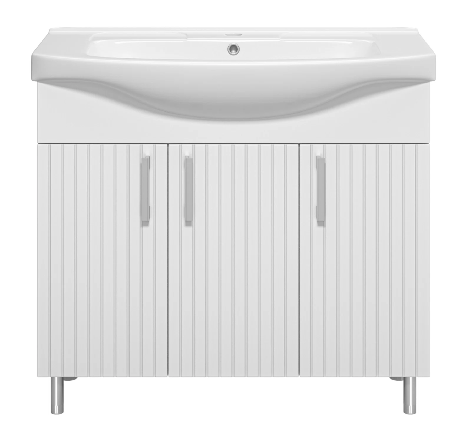 Изображение товара Модульная тумба с раковиной Misty Изео белая для ванной комнаты