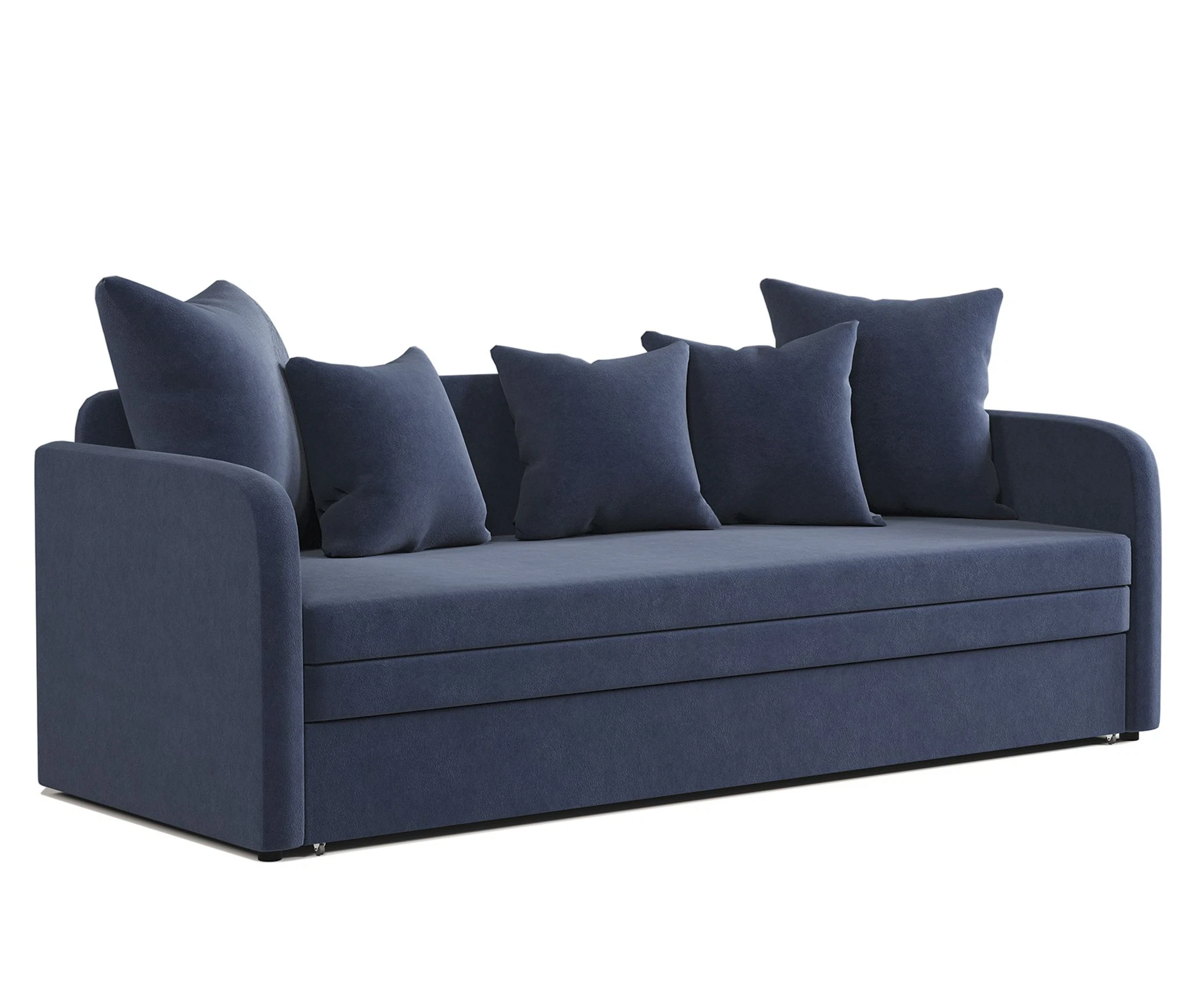 Изображение товара Софа Трио велюр Ультра миднайт с еврософой и бельевым ящиком