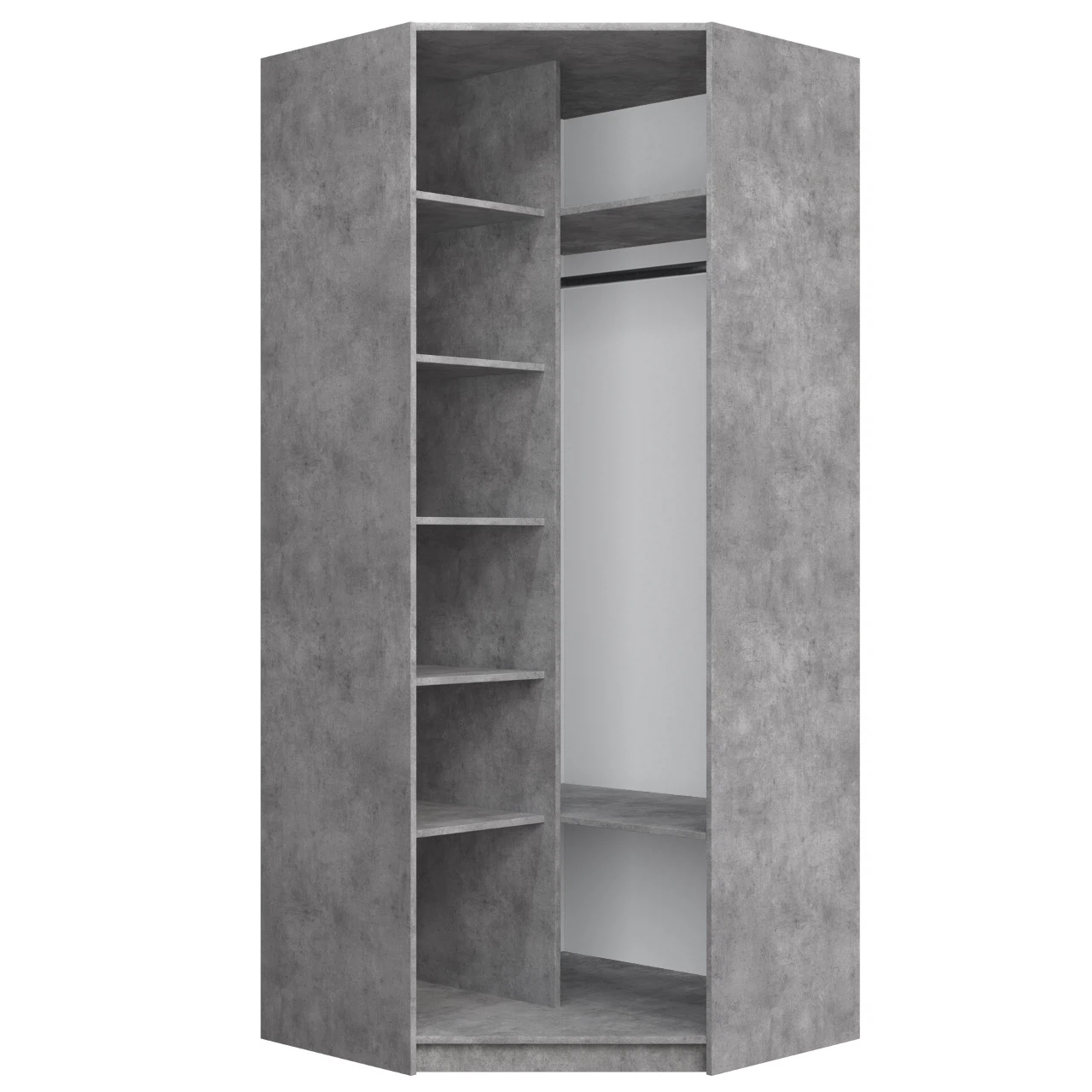 Изображение товара Модуль угловой с полками 95.5x95.5x220 см, графитовый, Е1