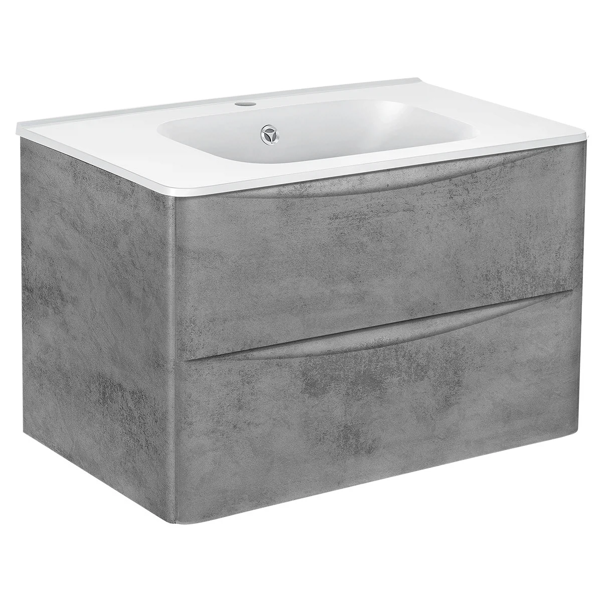 Изображение товара Тумба под раковину Vincea Paola 800 подвесная с ящиками Beton серого цвета