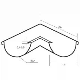 Угол желоба внешний 90°/92мм., Шоколадно-коричневый