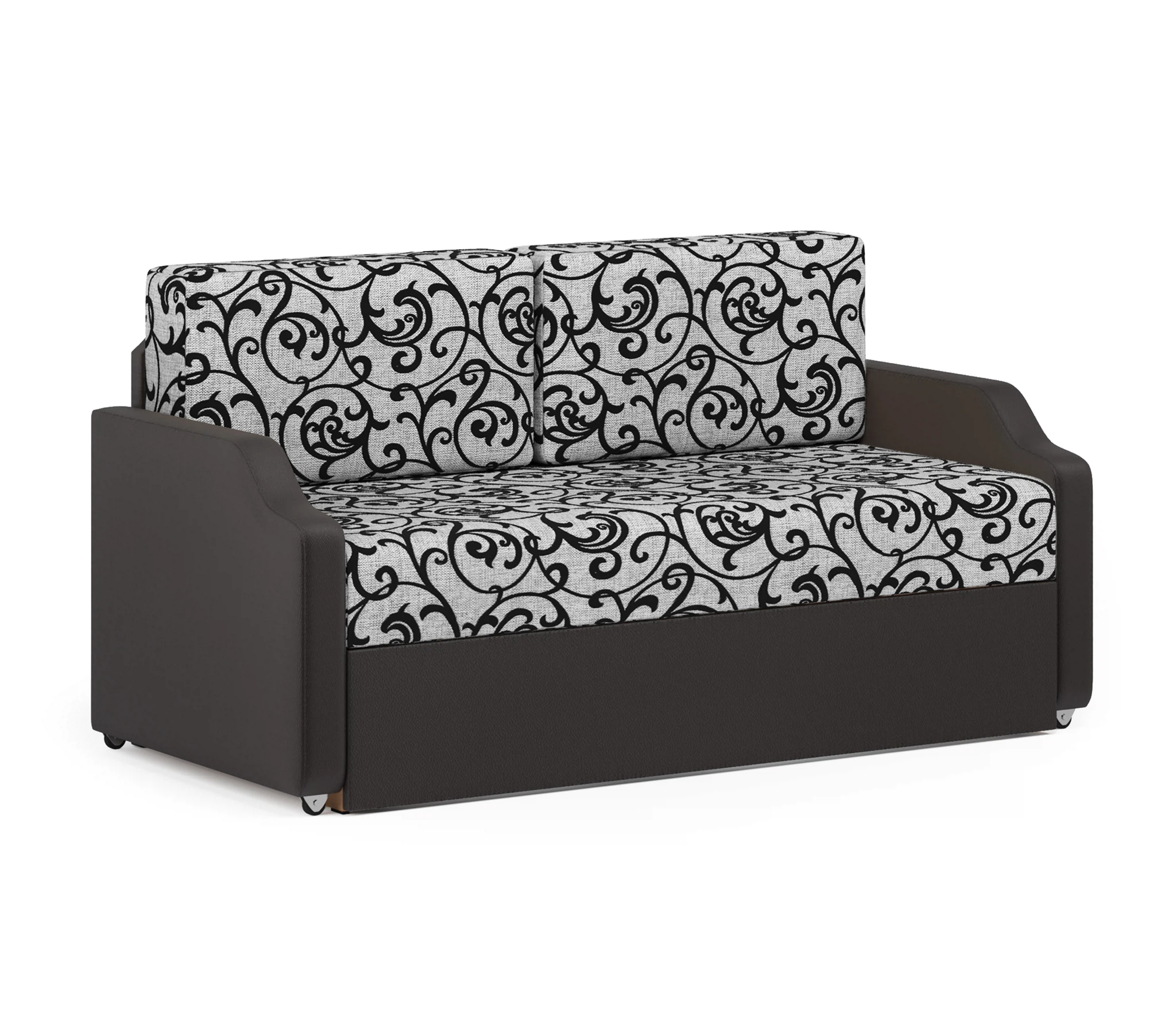 Изображение товара Кушетка Малыш шенилл узоры и экокожа коричневый