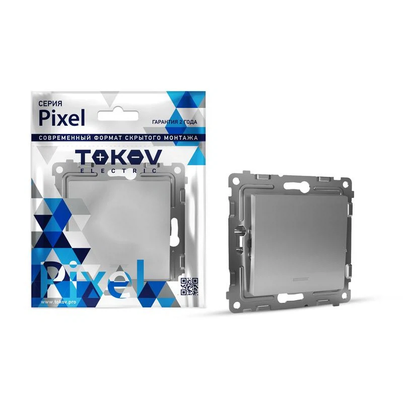Изображение товара Выключатель 1-кл. СП Pixel 10А IP20 с индикатором Tokov TKE-PX-V1I-C03