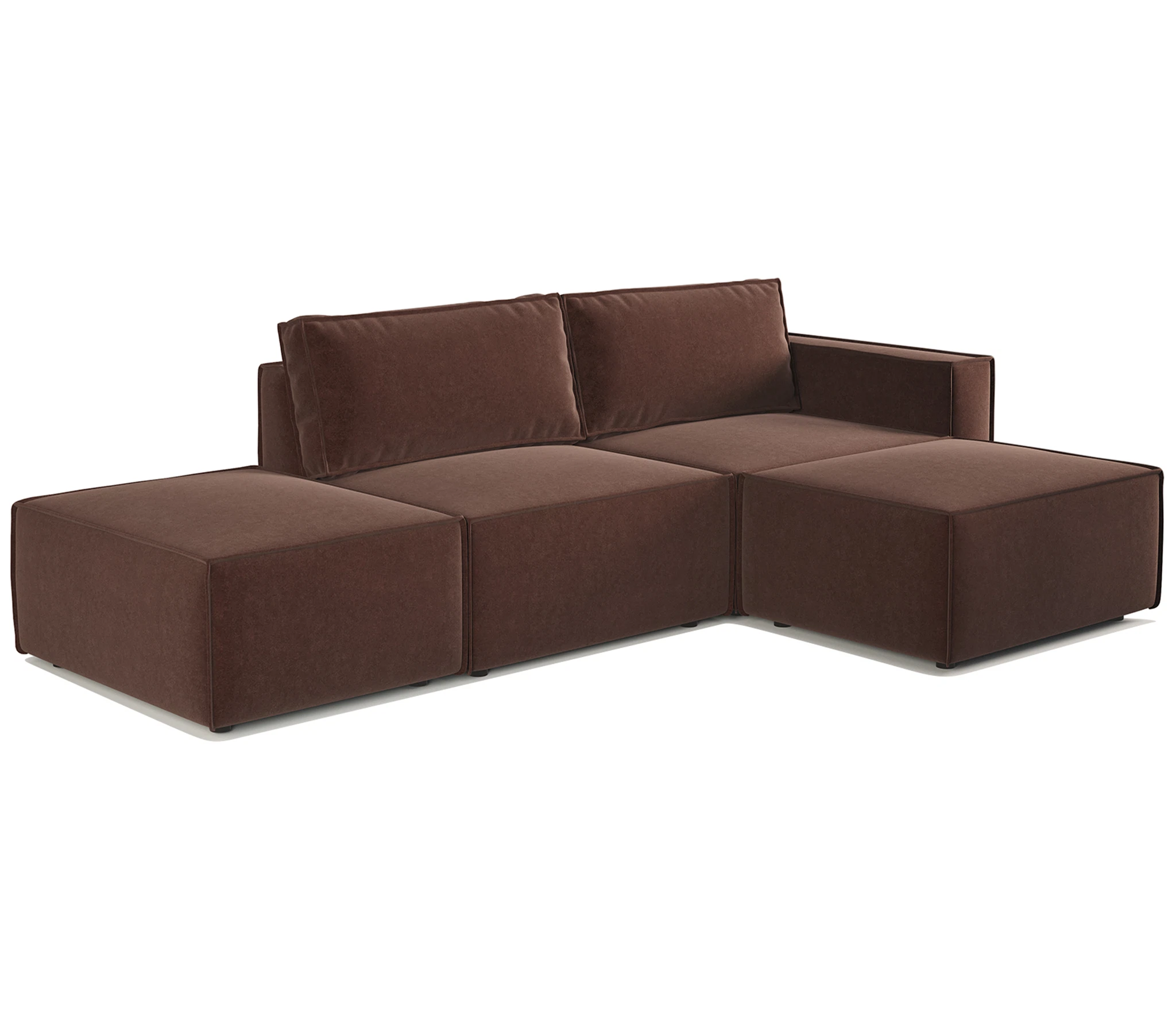 Изображение товара Диван модульный Шарм 25 правый велюр Дрим шоколад 211х170х70 см