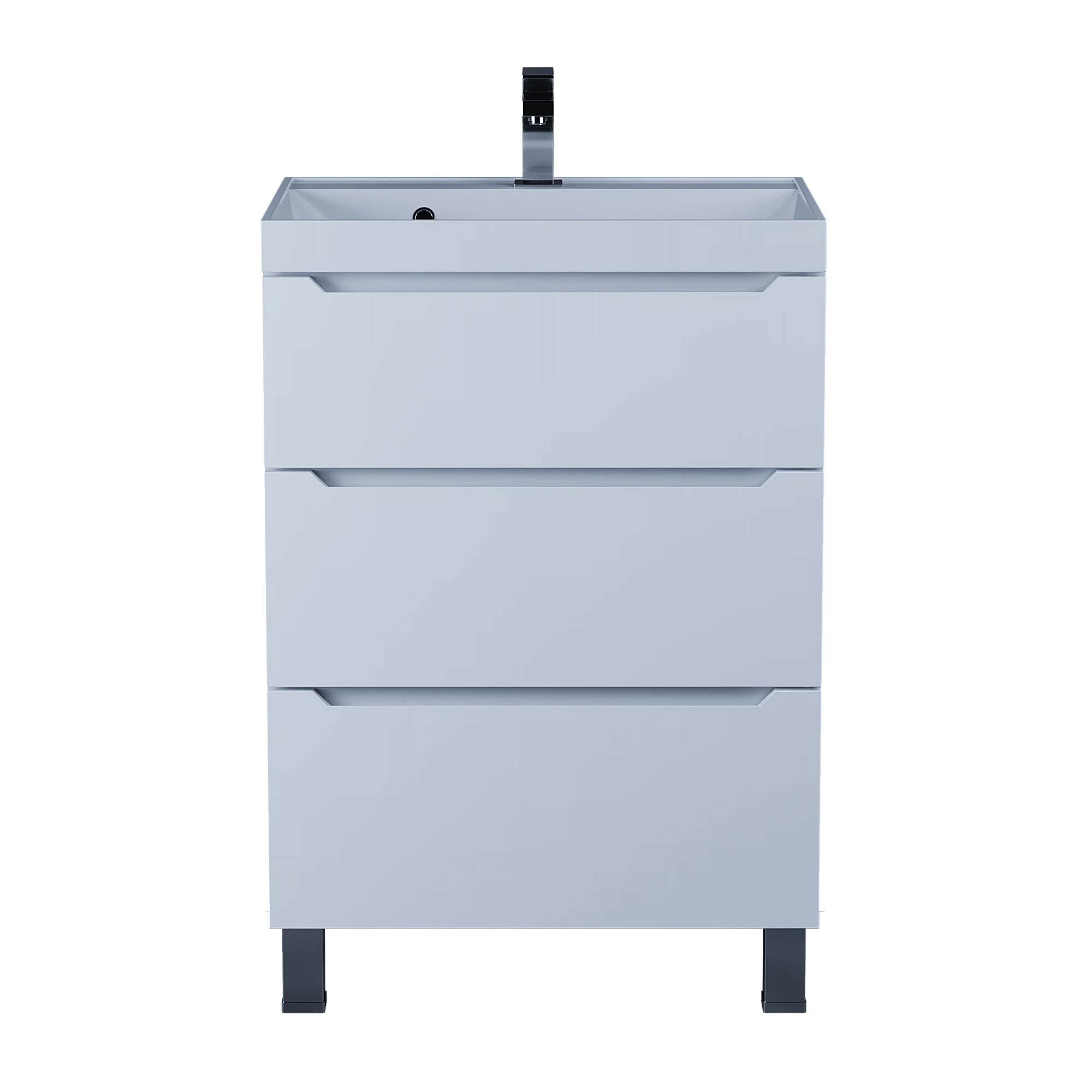 Изображение товара Тумба под раковину для ванной напольная Uperwood Tanos 60х45х37 см, белая, 3 ящика