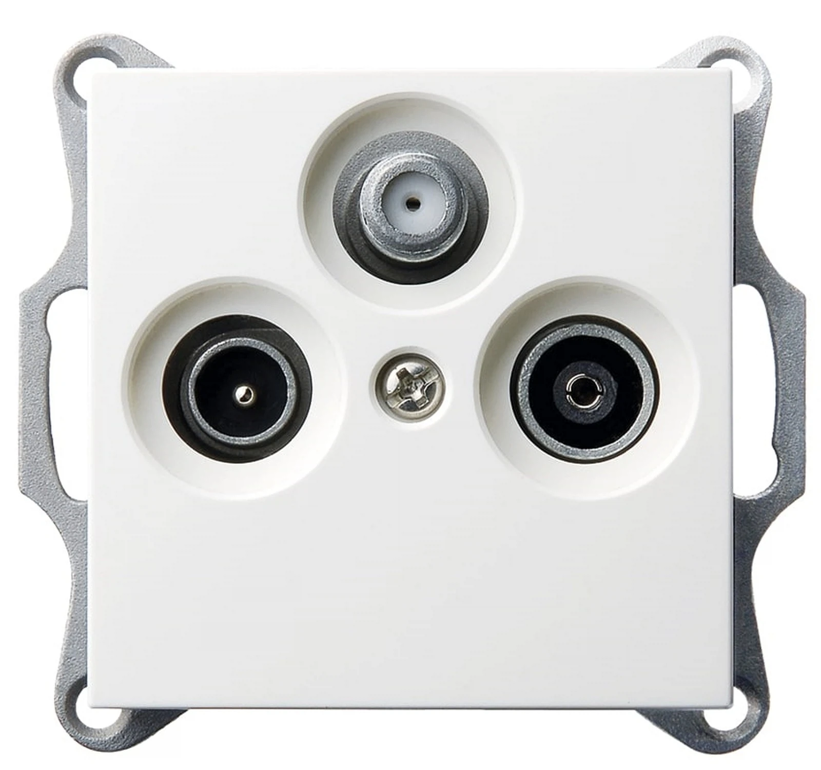 Изображение товара Розетка TV+FM+SAT проходная Jasmart G Белый глянцевый