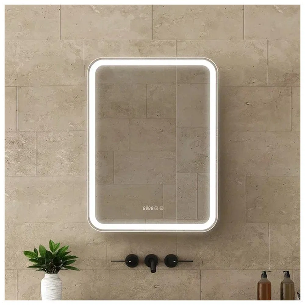 Изображение товара Зеркало-шкаф Silver Mirrors Фиджи-Антрацит 60 - 3.2 правый (часы, ТХ, подогрев, сенсорный выкл)