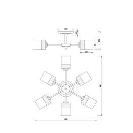 Люстра Market FR5088PL-06B