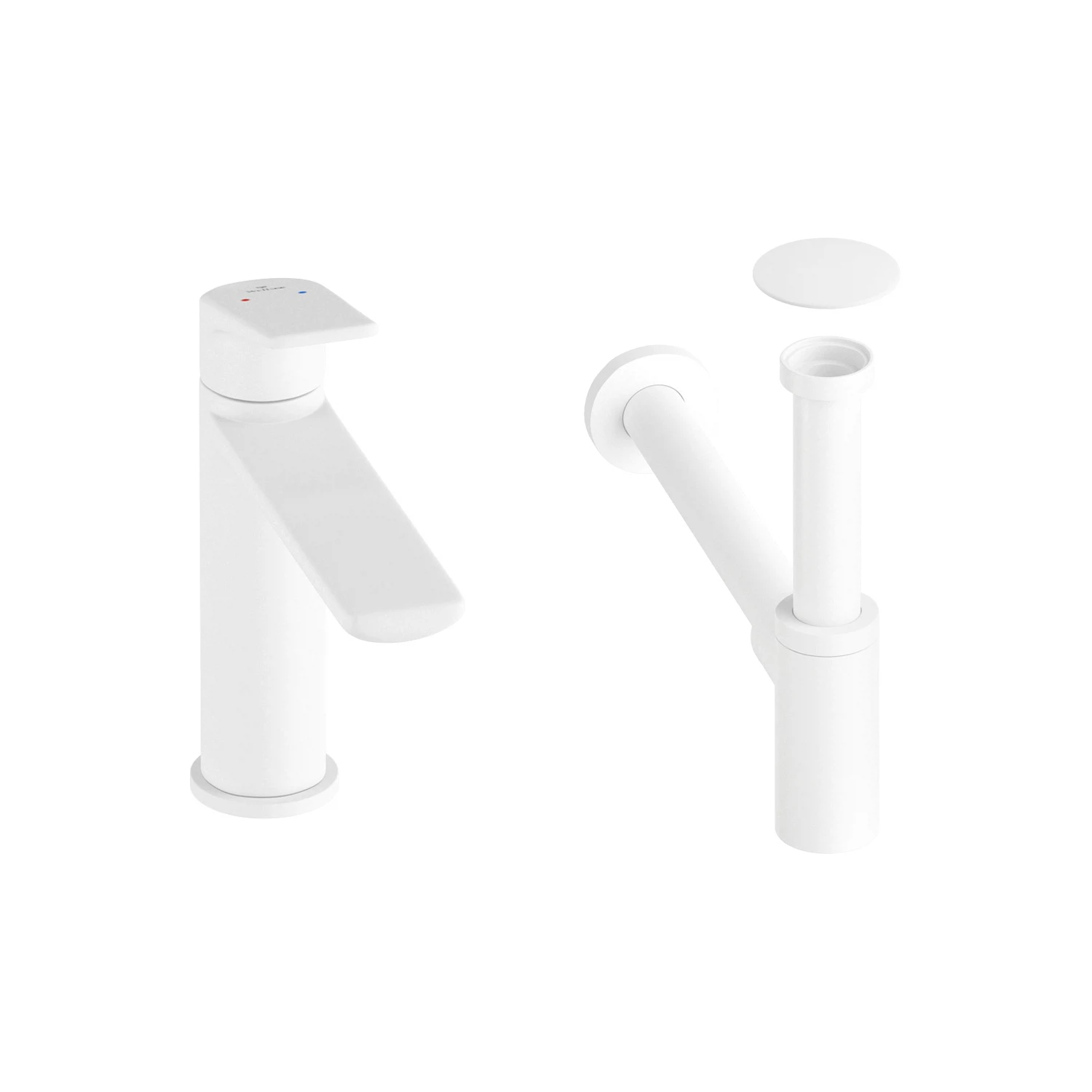 Изображение товара Рычажный смеситель для умывальника Wellsee ICON! for life белый , 201000025