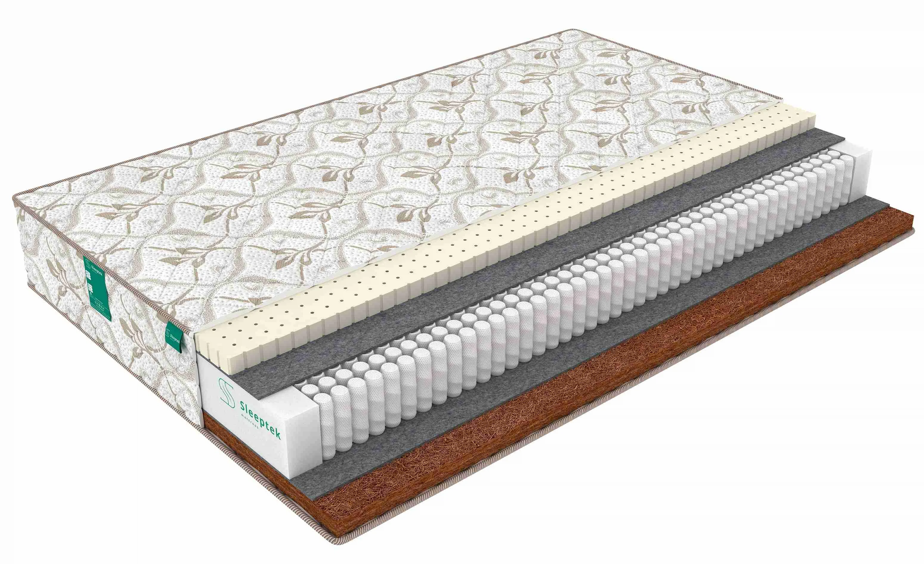 Изображение товара Матрас Sleeptek Perfect Latex Cocos 80x200 см с независимым пружинным блоком