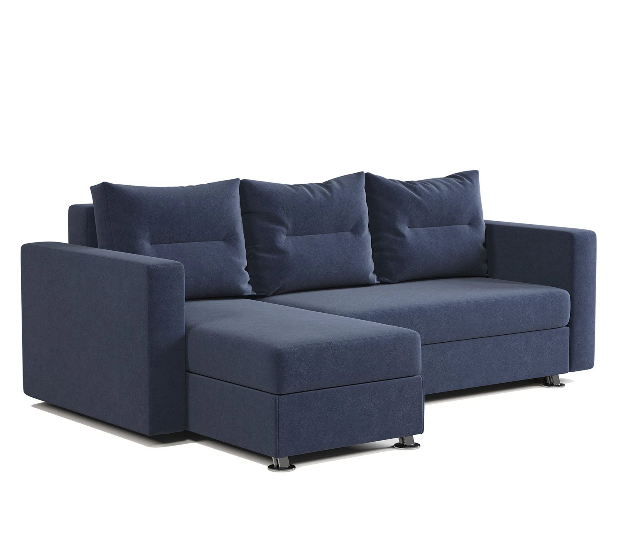 Изображение товара Угловой диван Ария левый велюр Ультра миднайт с ящиком для белья