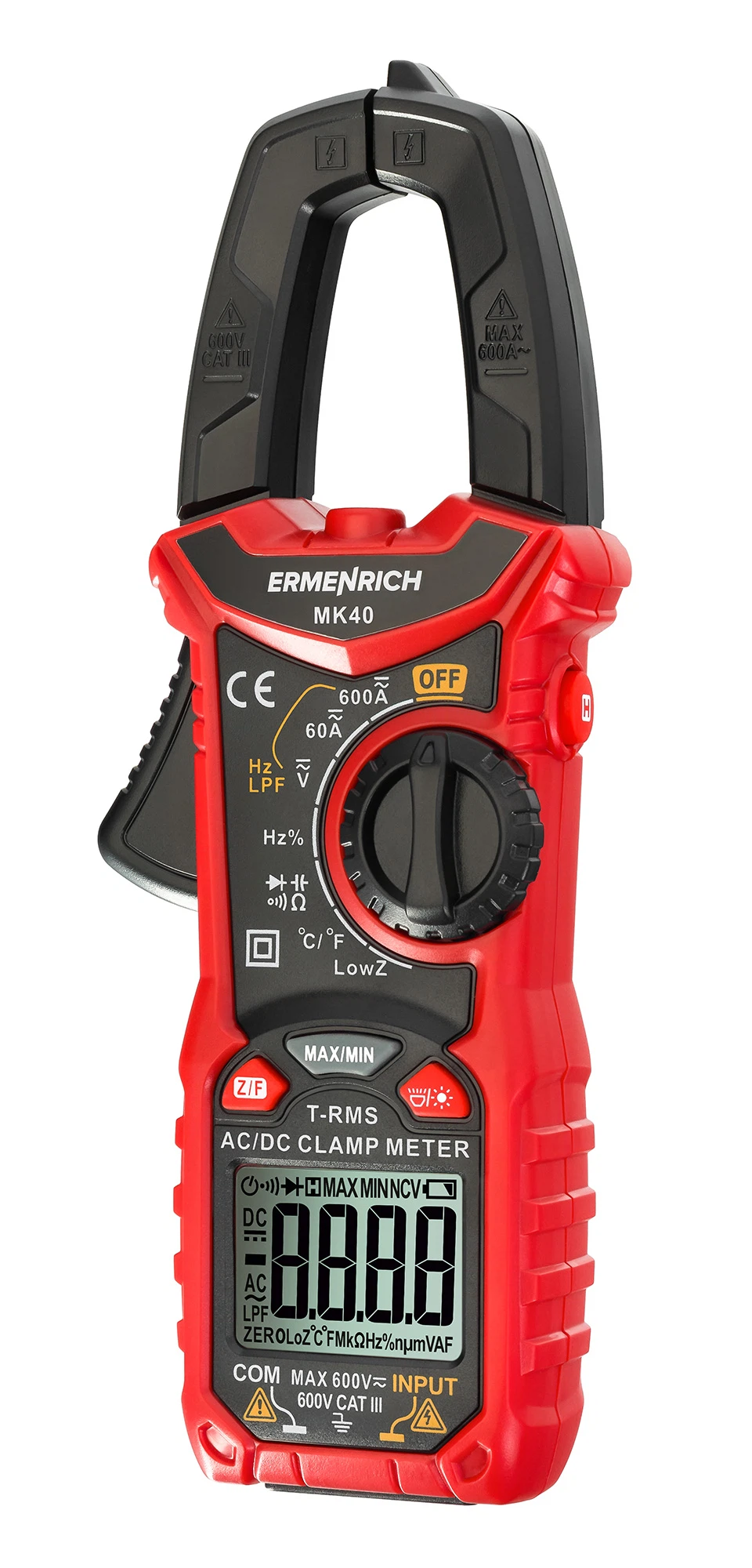 Изображение товара Мультиметр токовые клещи Ermenrich Ping MK40 с функциями измерения и термопарой
