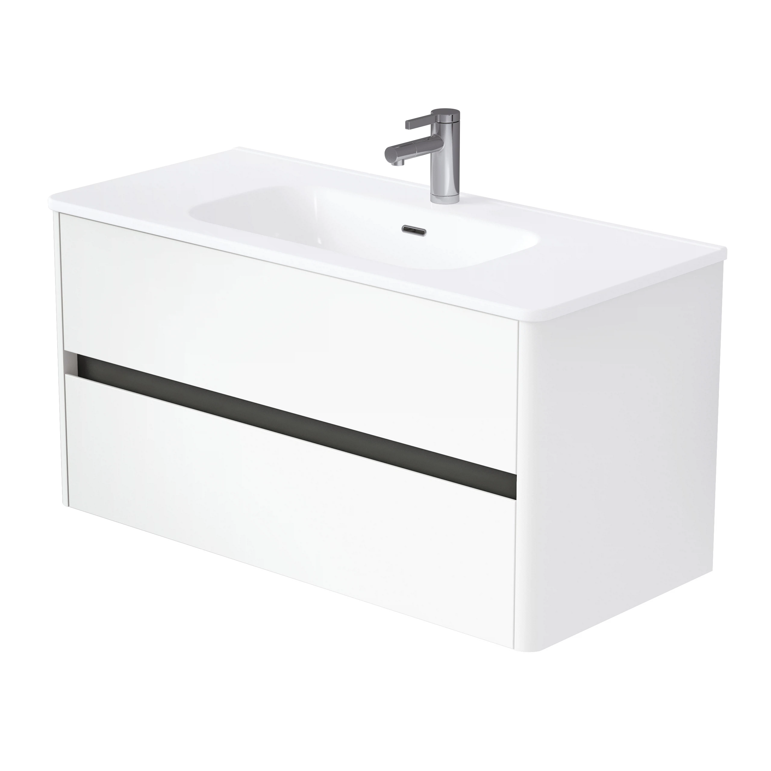 Изображение товара Тумба Mona 100П белая подвесная под раковину 1000х500х453