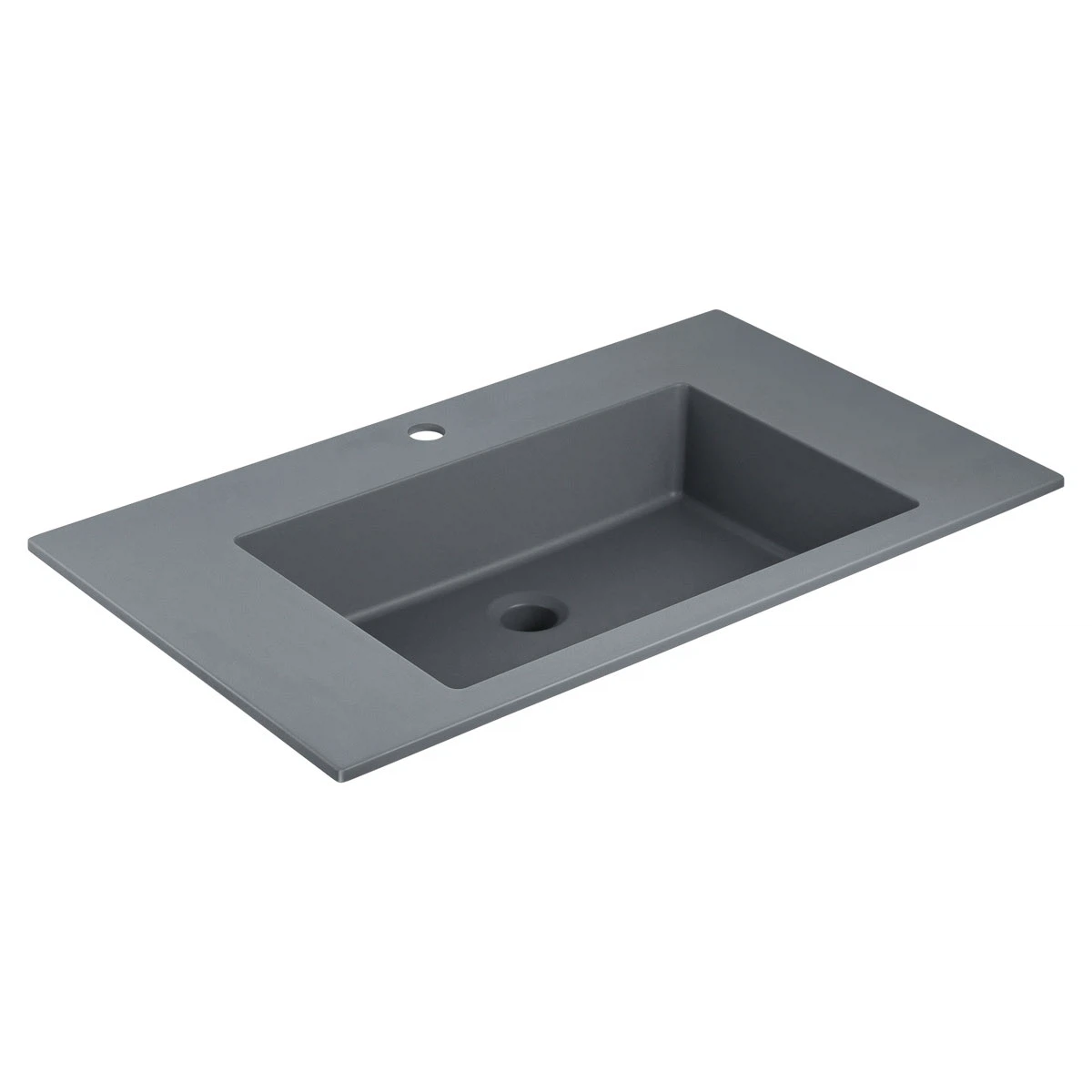 Изображение товара Раковина VCB-13800G из кварца с прямоугольной формой и серым цветом