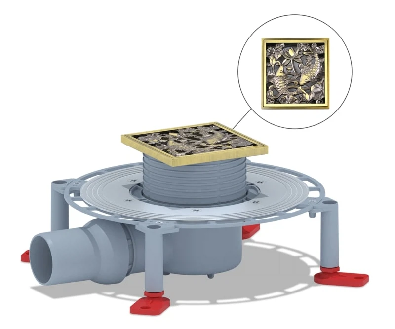 Изображение товара Трап душевой Bronze de Luxe 21980-5602 Бронза Square боковое Выпуск