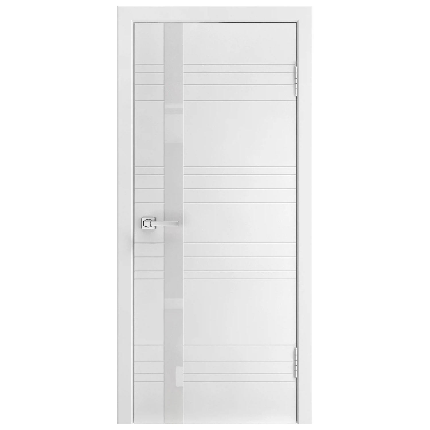 Изображение товара Дверь межкомнатная со стеклом 600x2000 белая эмаль МДФ хай-тек