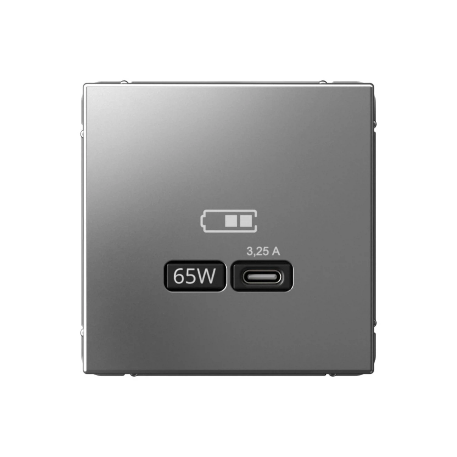 Изображение товара USB Розетка Systeme Electric ArtGallery Сталь тип-С 65Вт высокоскор.заряд. QC, PD, механизм