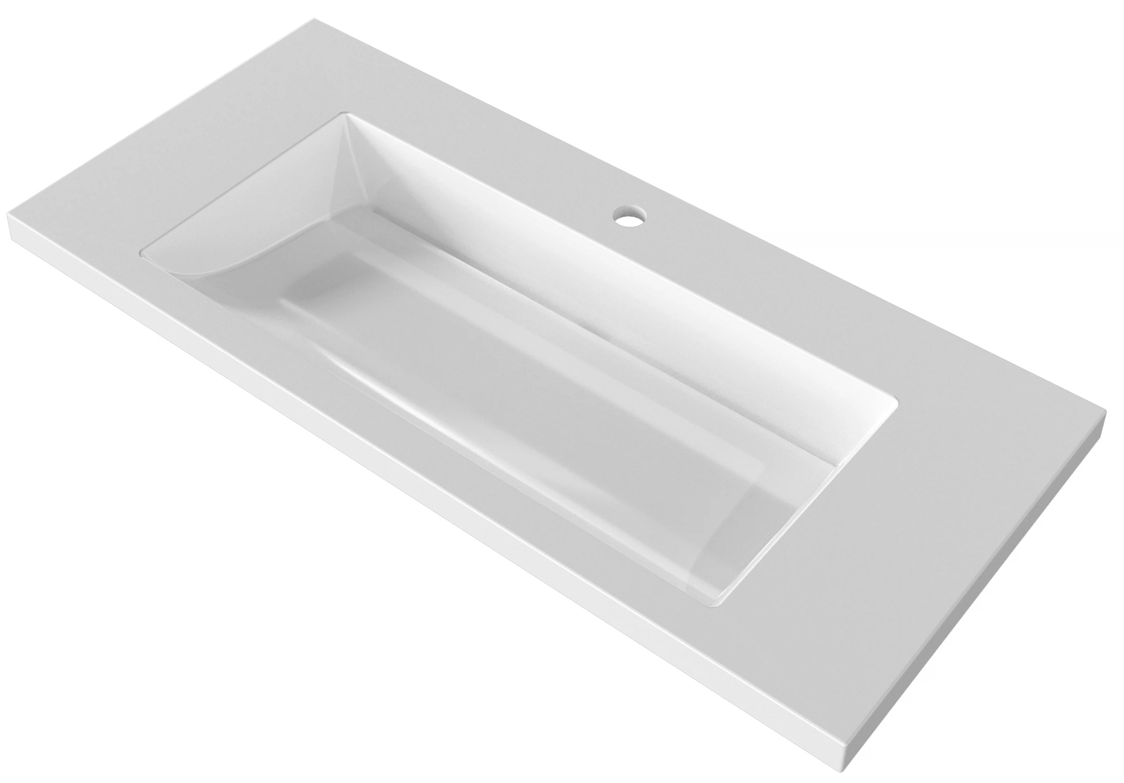 Изображение товара Раковина Луиза 100 белая Stella Polar искусственный мрамор встраиваемая сверху