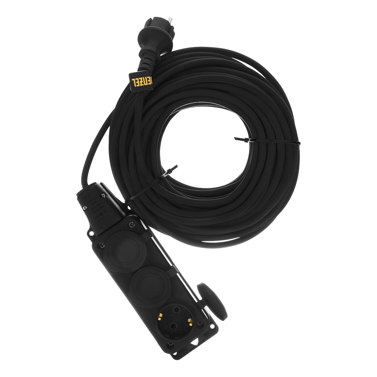 Изображение товара Удлинитель силовой с ثلاثю розетками 20м Denzel Top Series IP44