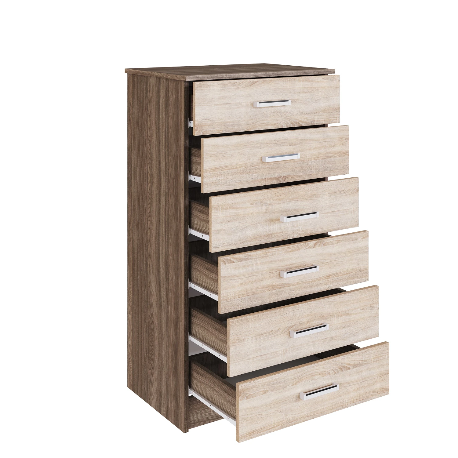 Изображение товара Комод Катрин 4 в цвете ясень шимо,дуб сонома