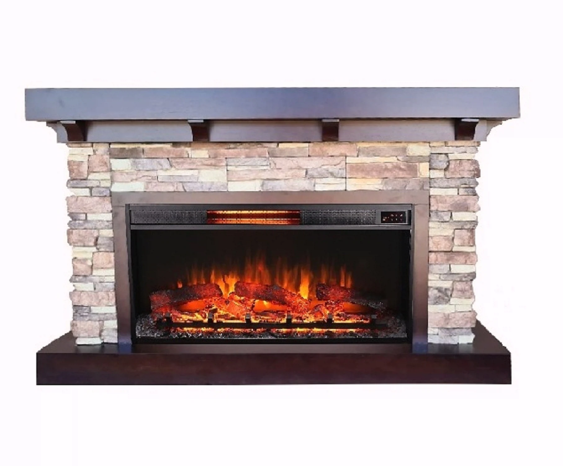 Изображение товара Каминокомплект Flagstone ЕС (IF-36K08GLX) с IF-36K08GLX QUARTZ темный дуб