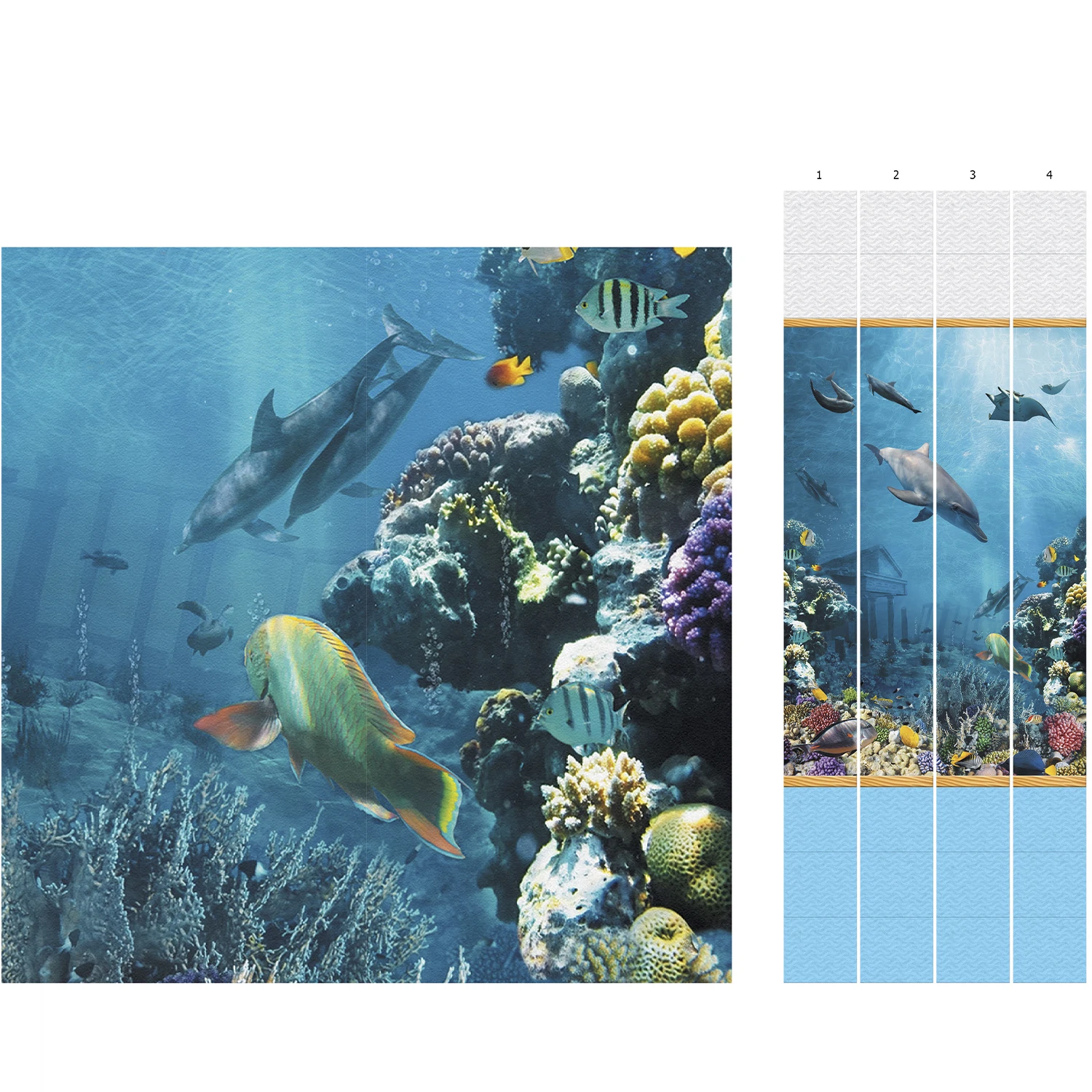 Изображение товара Панель ПВХ КронаПласт Unique Подводный мир 2700х250х8 мм влагостойкая для стен и потолков