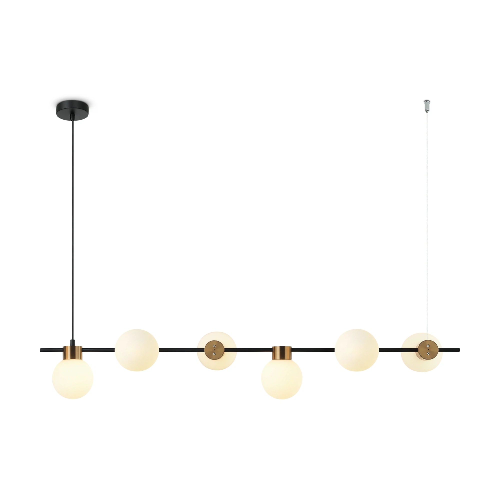 Изображение товара Подвесной светильник Freya Gatsby FR5232PL-06B с стеклянными плафонами и регулировочной высотой