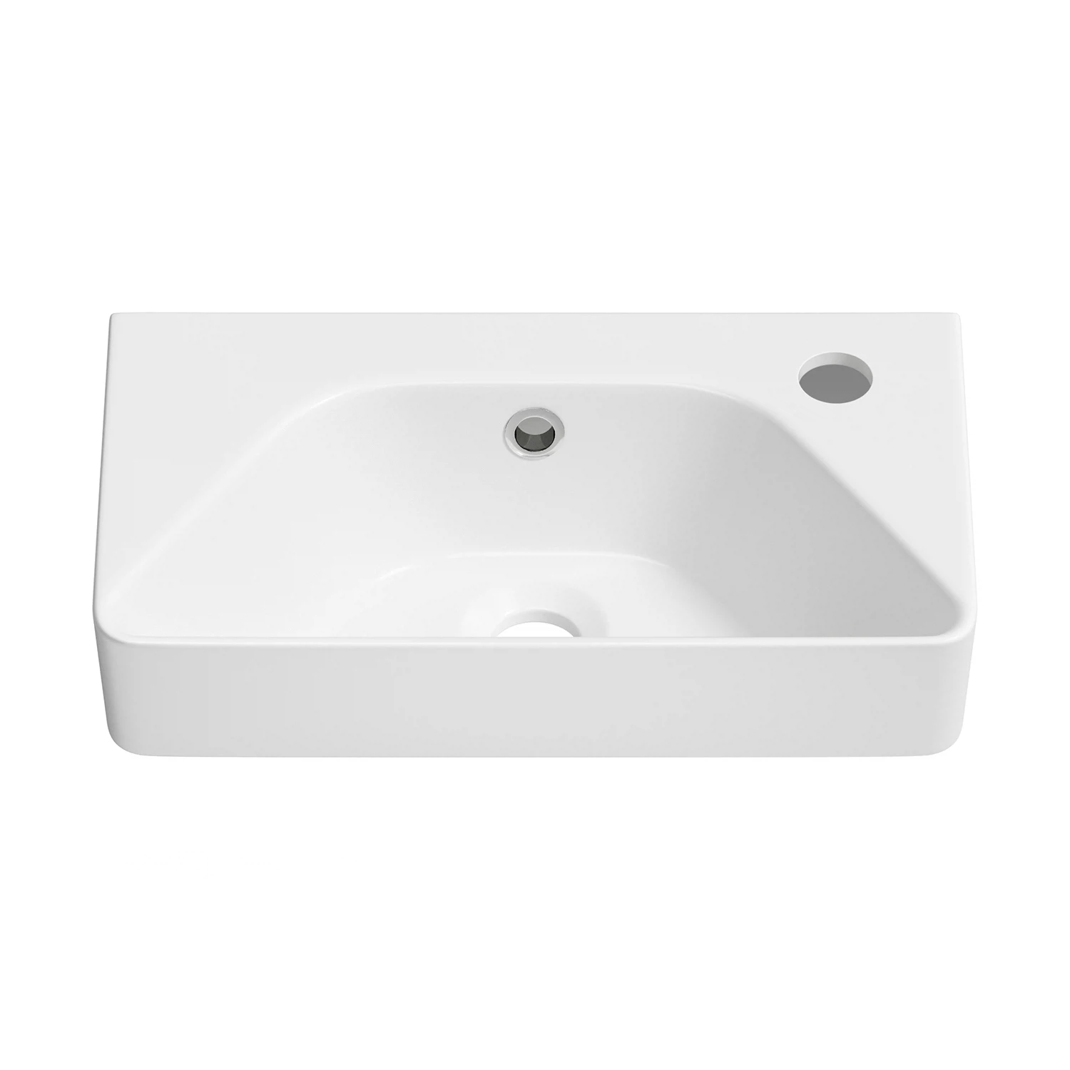 Изображение товара Накладная раковина Lavinia Boho прямоугольная 40x22 см фи по центру белая