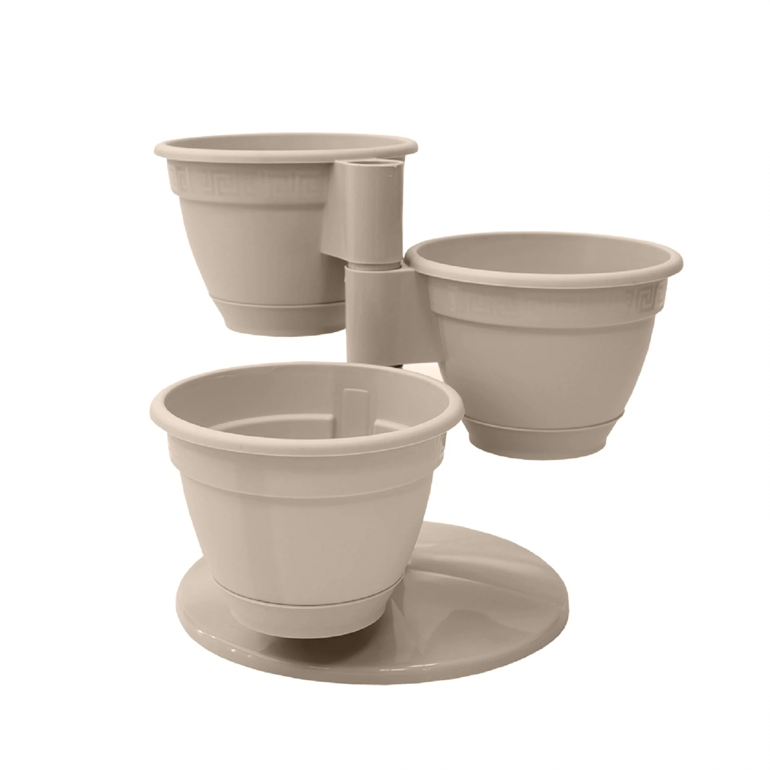 Изображение товара Пластиковый цветочный каскад Антик для 3-х растений фраппе