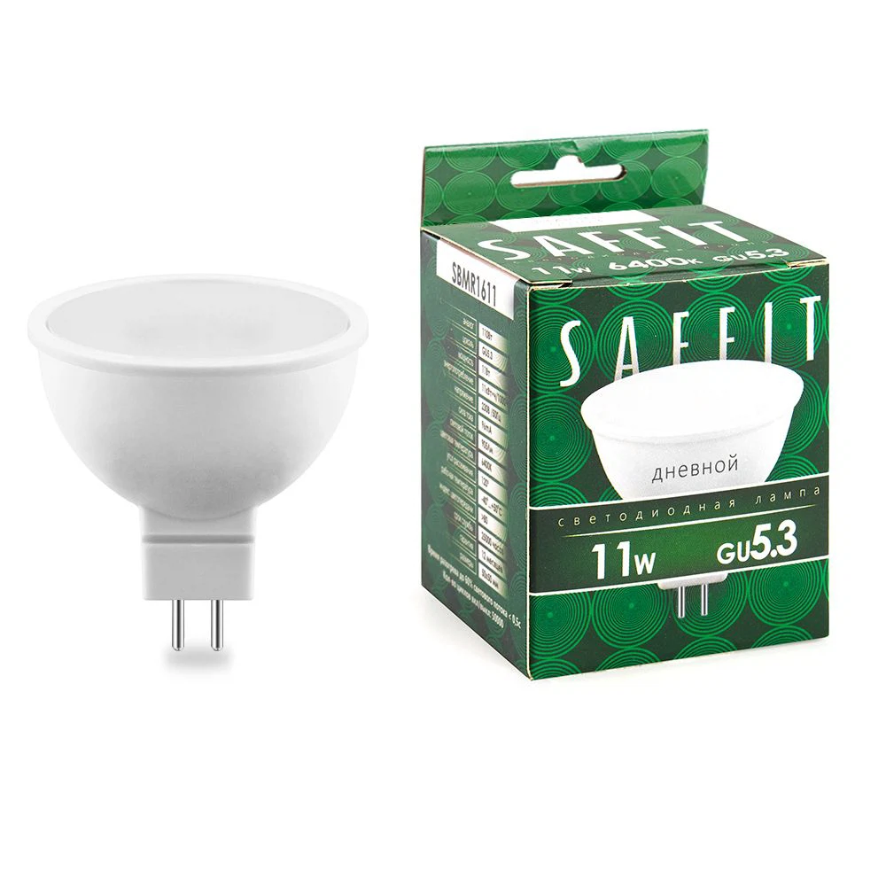 Изображение товара Лампа светодиодная SAFFIT SBMR1611 MR16 GU5.3 11W 230V 6400K Изображение товара Лампа светодиодная SAFFIT SBMR1611 MR16 GU5.3 11W 230V 6400K