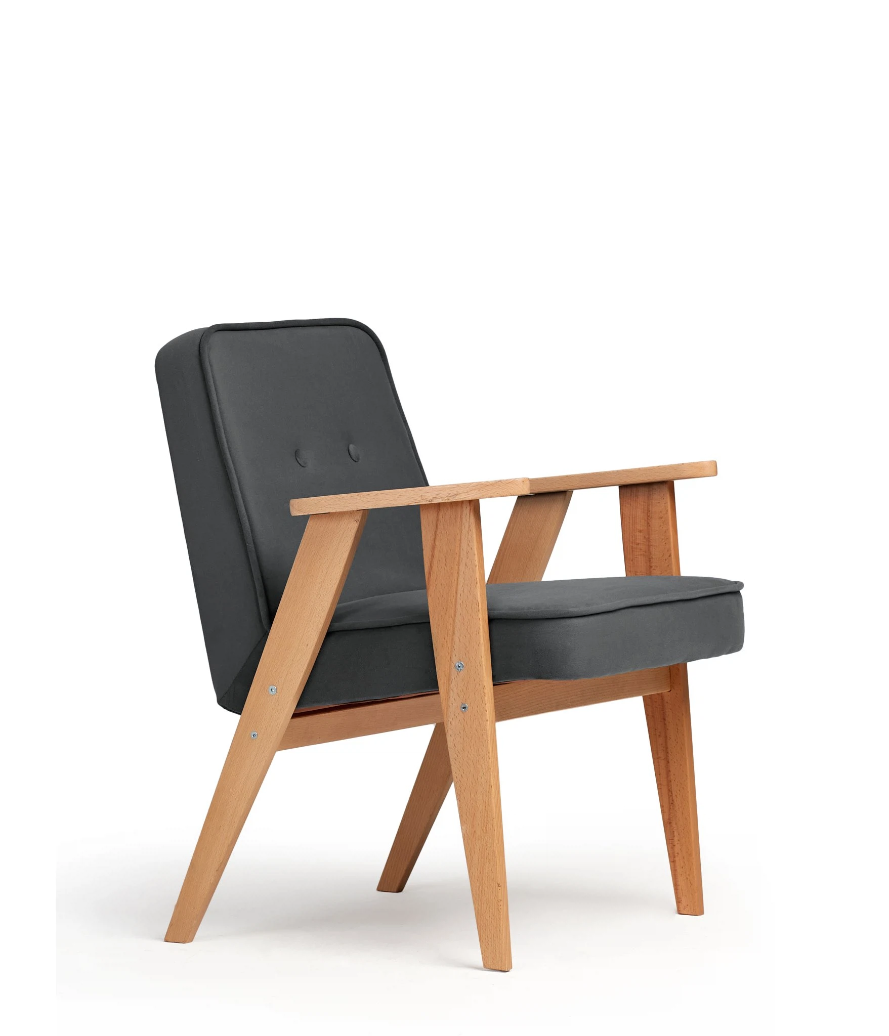 Изображение товара Кресло стул Несс мягкое, с подлокотниками, на деревянных ножках