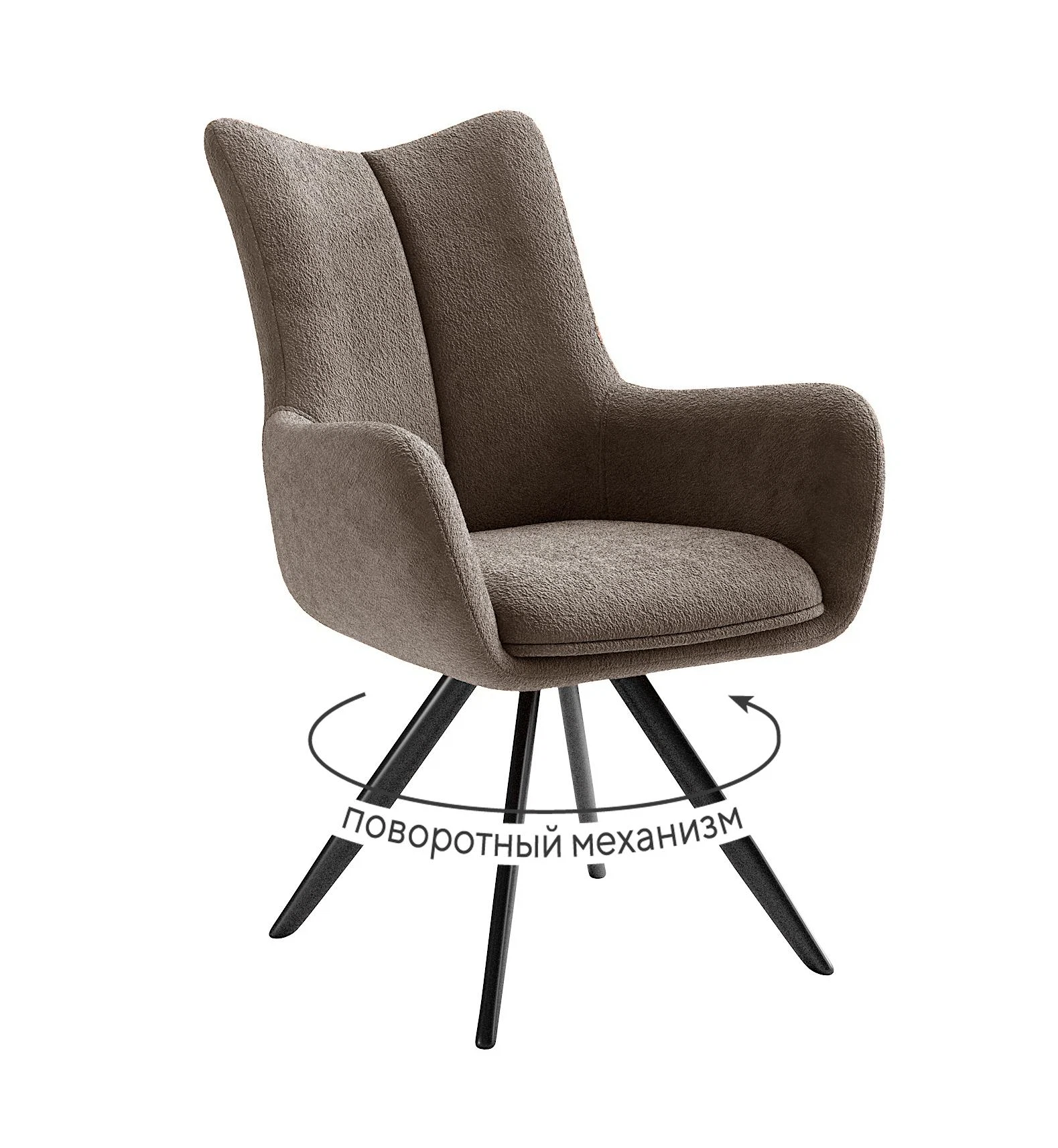 Изображение товара Стул DikLine 351 поворотный капучино с металлическим каркасом и микровелюром