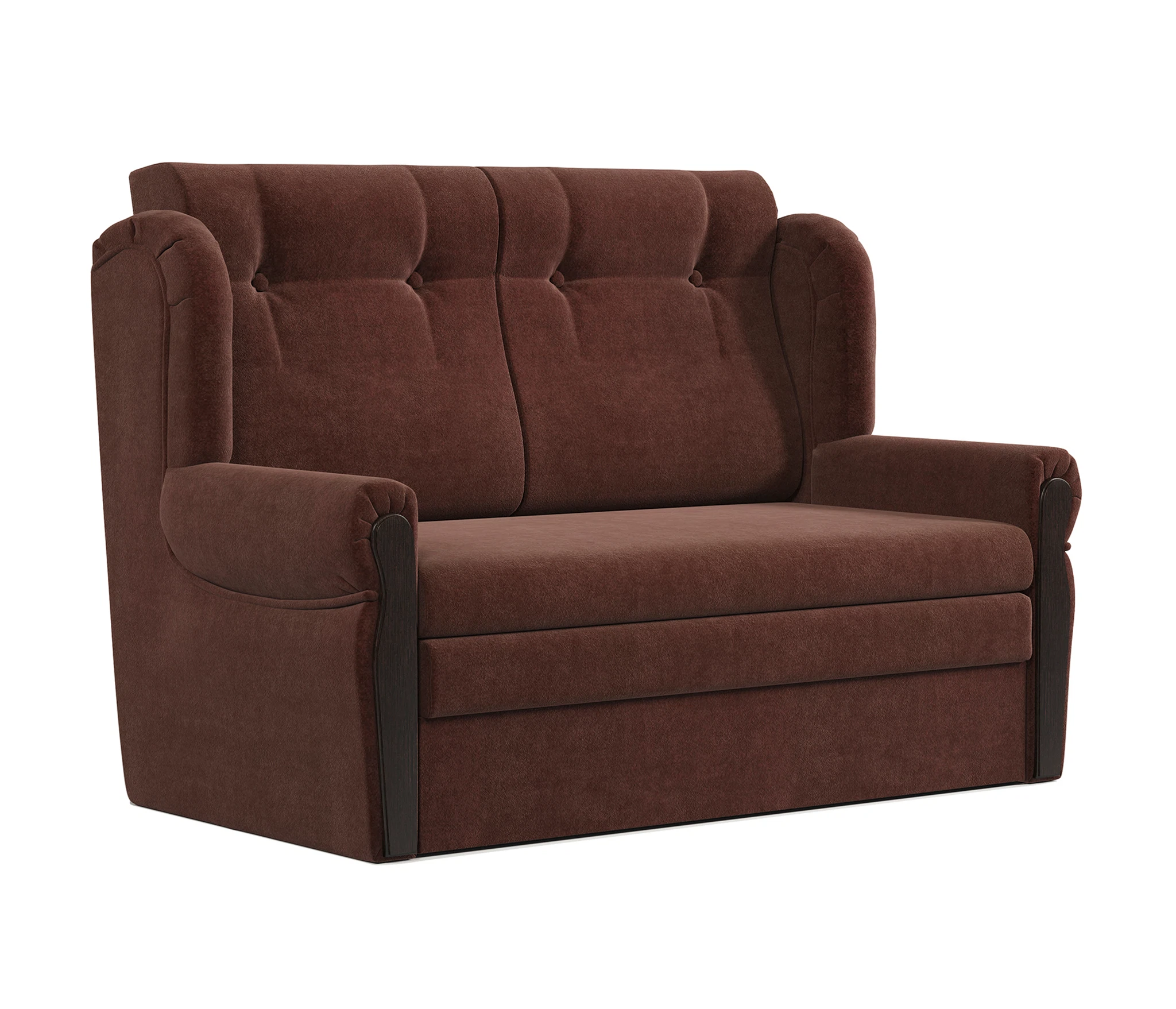 Изображение товара Диван-кровать Классика 2М в велюре Дрим шоколад с механизмом французская раскладушка