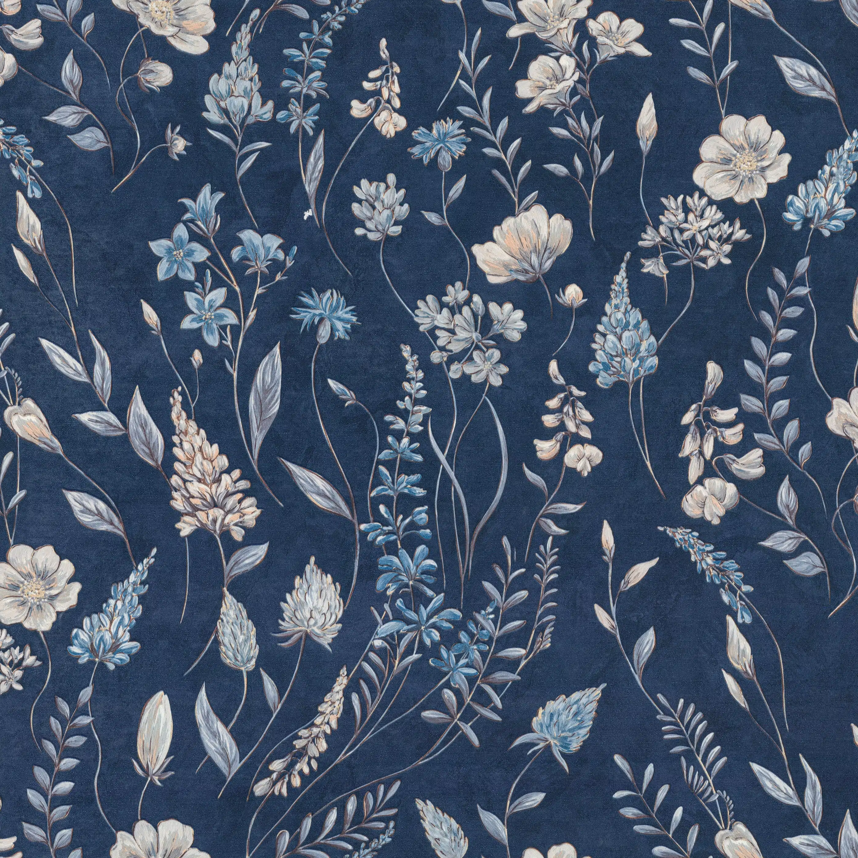 Изображение товара Обои флизелиновые Meadow Euro Decor синий 1,06х10,05м винил горячего тиснения