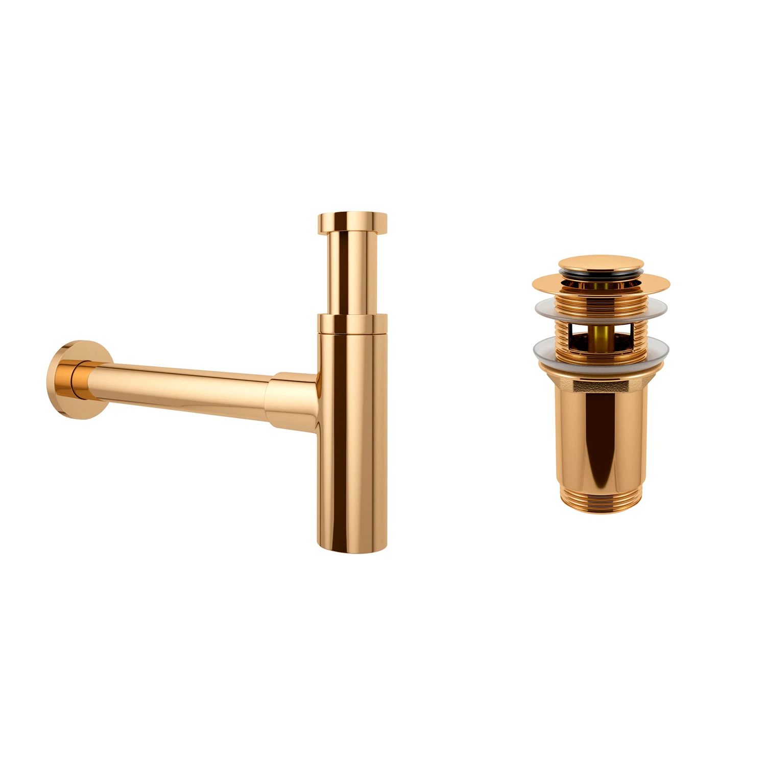 Изображение товара Сифон бутылочный Wellsee для раковины с регулируемой высотой и донным клапаном