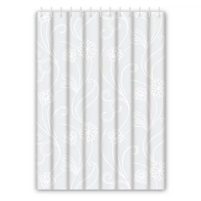 Изображение товара Haiba HB75001 Штора для ванной 180×180 см, PEVA, белый с цветами